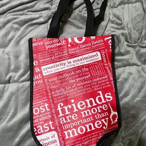 Red and Black Tote Bag with Inspirational Quotes